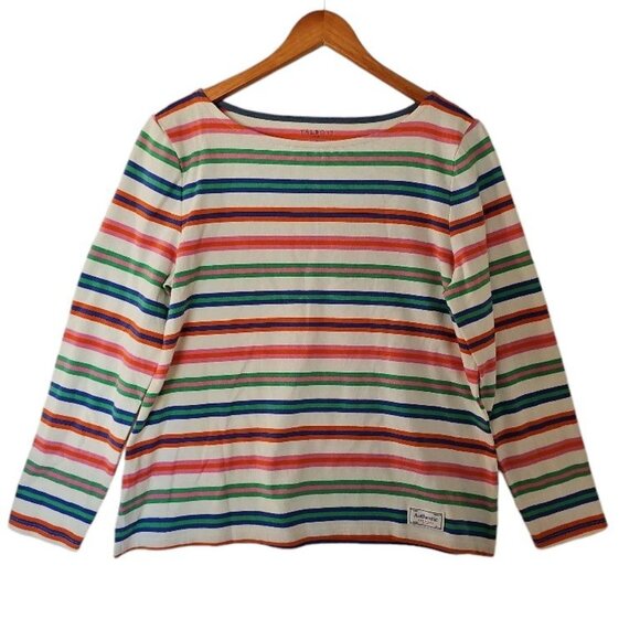 Talbots Tee Shirt Long Sleeve Tulip Stripe Plus Size X XL 100% Cotton - Picture 3 of 12